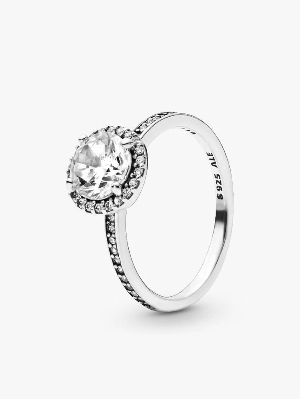 Pandora Silver Halo Ring with Clear Stone